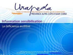 Information sensibilisation La dficience auditive URAPEDA PACACorse 375