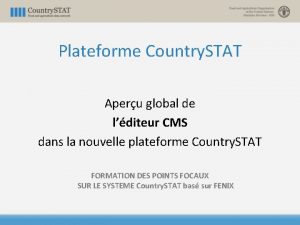 Plateforme Country STAT Aperu global de lditeur CMS