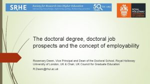 The doctoral degree doctoral job prospects and the