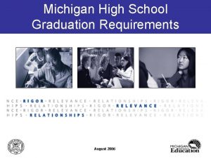 Michigan High School Graduation Requirements August 2006 WhyEconomic