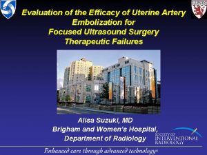 Evaluation of the Efficacy of Uterine Artery Embolization