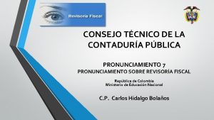 CONSEJO TCNICO DE LA CONTADURA PBLICA PRONUNCIAMIENTO 7