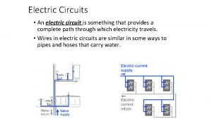 Electric Circuits An electric circuit is something that