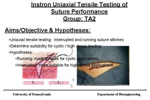 Instron Uniaxial Tensile Testing of Suture Performance Group