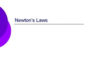 Newtons Laws Newtons First Law The law of