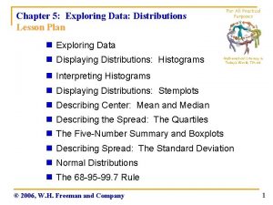 For All Practical Purposes Chapter 5 Exploring Data