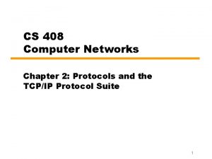CS 408 Computer Networks Chapter 2 Protocols and