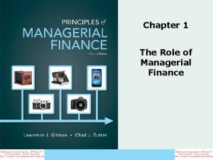 Chapter 1 The Role of Managerial Finance Learning