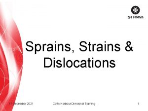 Sprains Strains Dislocations 17 December 2021 Coffs Harbour