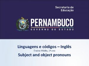 Linguagens e cdigos Ingls Ensino Mdio 1 ano