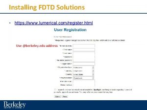 Installing FDTD Solutions https www lumerical comregister html