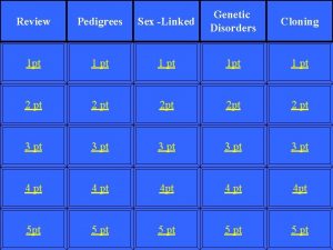 Review Pedigrees Sex Linked Genetic Disorders 1 pt