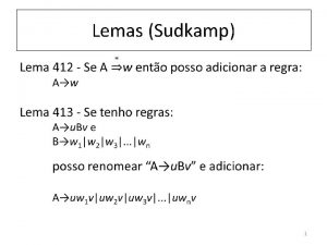 Lemas Sudkamp 1 Eliminao da Recurso sobre S