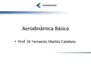 Aerodinmica Bsica Prof Dr Fernando Martini Catalano Aula