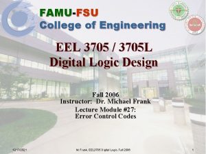 FAMUFSU College of Engineering EEL 3705 3705 L
