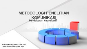 METODOLOGI PENELITIAN KOMUNIKASI Pendekatan Kuantitatif Pertemuan 01 Genap