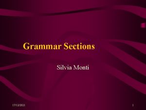Grammar Sections Silvia Monti 17122021 1 Theory Common