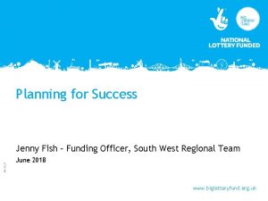 Planning for Success BLF 1737 Jenny Fish Funding