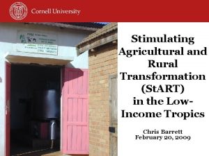 Stimulating Agricultural and Rural Transformation St ART in