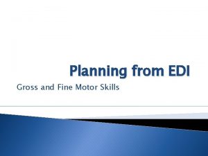 Planning from EDI Gross and Fine Motor Skills