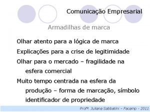 Comunicao Empresarial Armadilhas de marca Olhar atento para