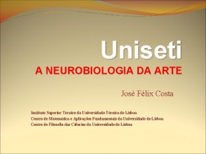 Uniseti A NEUROBIOLOGIA DA ARTE Jos Flix Costa