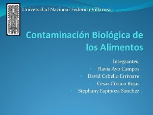 Universidad Nacional Federico Villarreal Contaminacin Biolgica de los