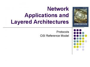 Network Applications and Layered Architectures Protocols OSI Reference