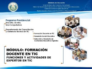 MDULO FORMACIN DOCENTE EN TIC FUNCIONES Y ACTIVIDADES