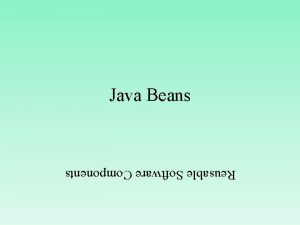 Reusable Software Components Java Beans Design Pattern for