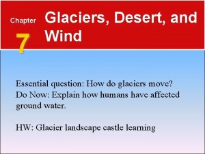 Chapter 7 Glaciers Desert and Wind Essential question