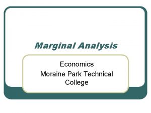 Marginal Analysis Economics Moraine Park Technical College Introduction