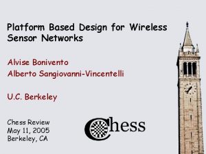 Platform Based Design for Wireless Sensor Networks Alvise