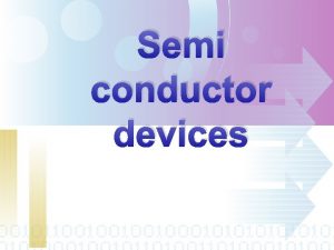 Semi conductor devices Type of Semiconductors Two types