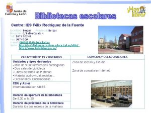 Centro IES Flix Rodrguez de la Fuente Localidad