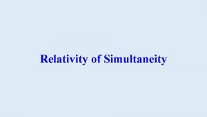 Relativity of Simultaneity According to Bob a train