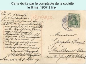 Carte crite par le comptable de la socit