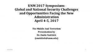 UNM 2017 Symposium Global and National Security Challenges