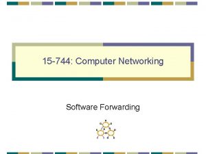 15 744 Computer Networking Software Forwarding Announcements Project