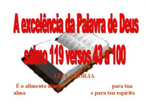 LEIA A BIBLIA o alimento dirio alma para