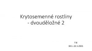 Krytosemenn rostliny dvoudlon 2 7 B 18 1