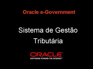 Oracle eGovernment Sistema de Gesto Tributria Reunies de