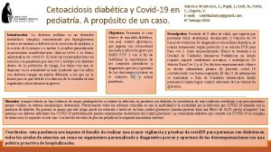Cetoacidosis diabtica y Covid19 en pediatra A propsito