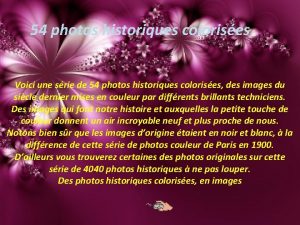 54 photos historiques colorises Voici une srie de