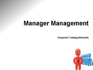 Manager Management Corporate Training Materials Module One Getting