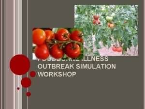 FOODBORNE ILLNESS OUTBREAK SIMULATION WORKSHOP SE Veg Fruit