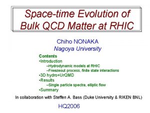 Spacetime Evolution of Bulk QCD Matter at RHIC