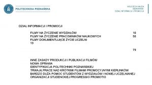 WOJCIECH NAJDA KIEROWNIK DZIA INFORMACJI I PROMOCJI FILMY