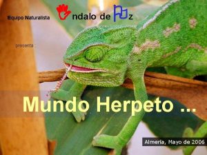 Equipo Naturalista Indalo de Oz presenta Mundo Herpeto