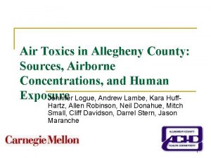 Air Toxics in Allegheny County Sources Airborne Concentrations